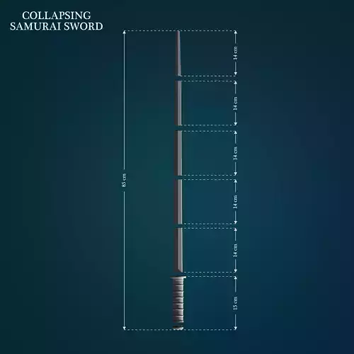 Collapsing Samurai Sword 3D print model