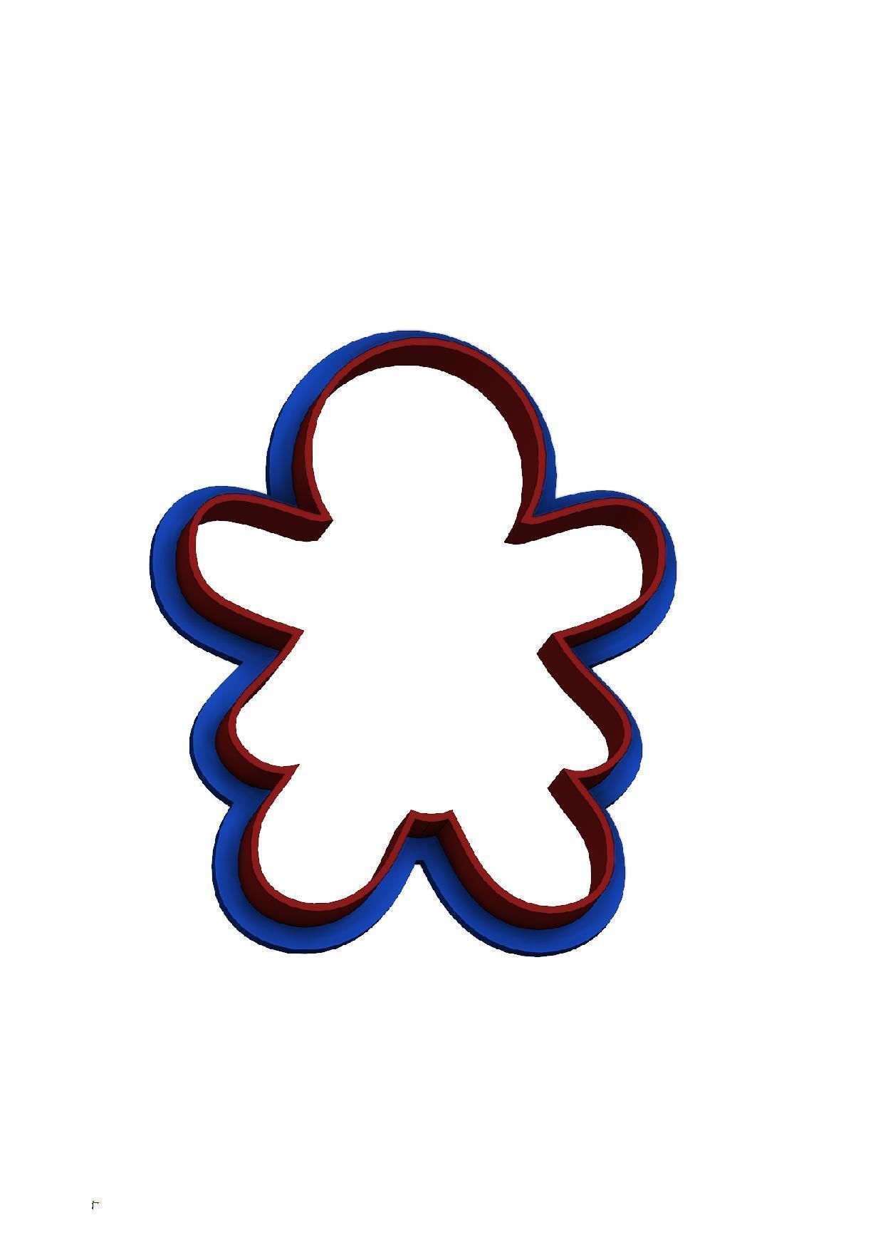 Christmas and Gingerbread cookie stamps and cutters 3D print model_4