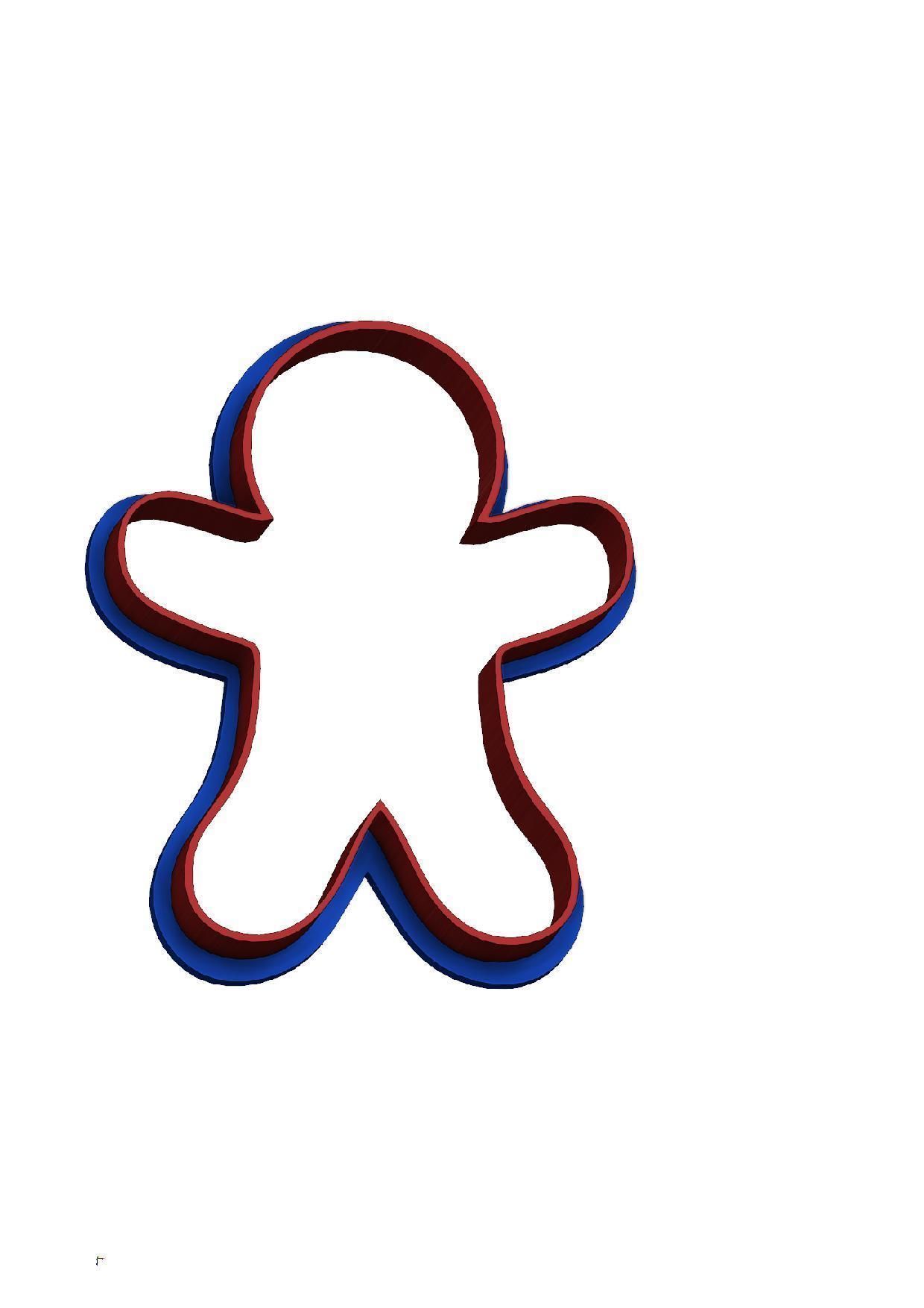 Christmas and Gingerbread cookie stamps and cutters 3D print model_7