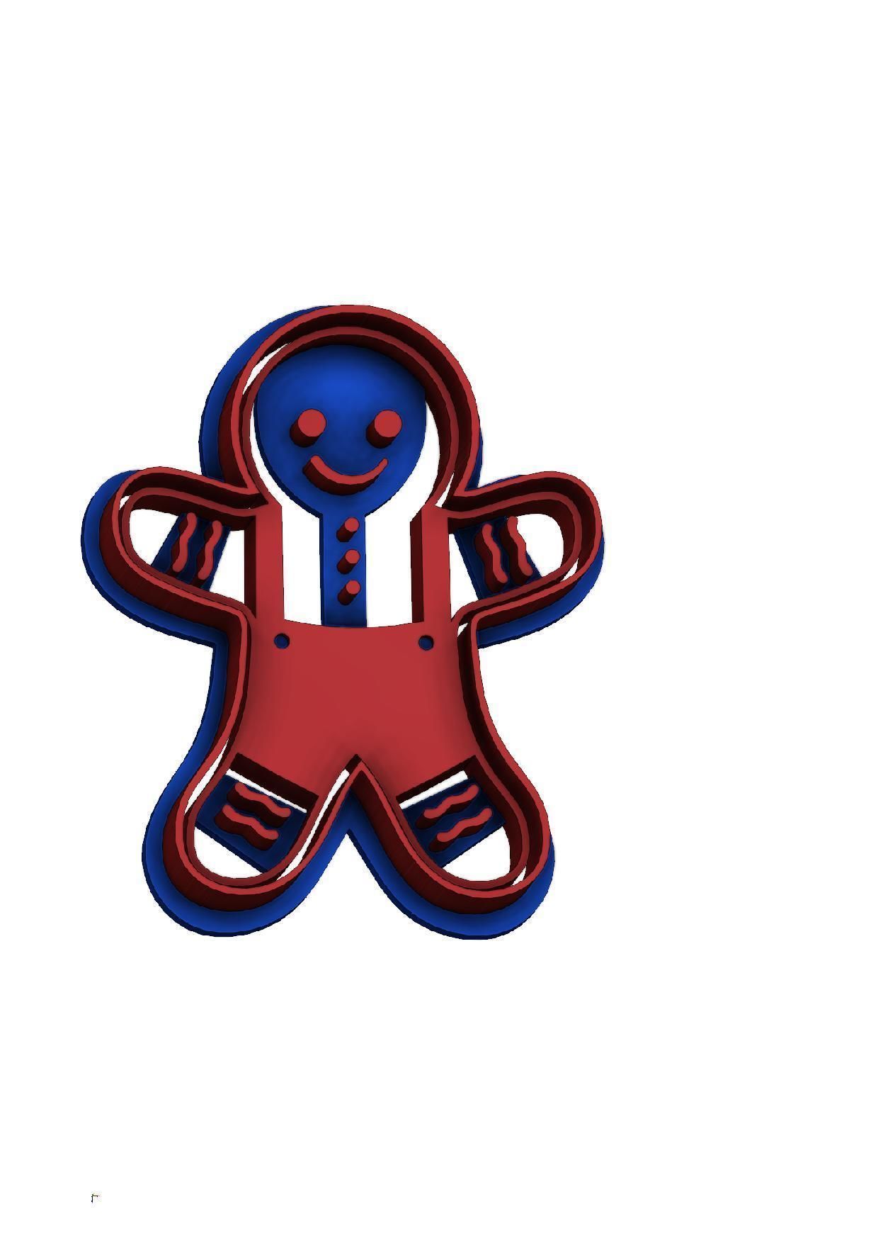 Christmas and Gingerbread cookie stamps and cutters 3D print model_6