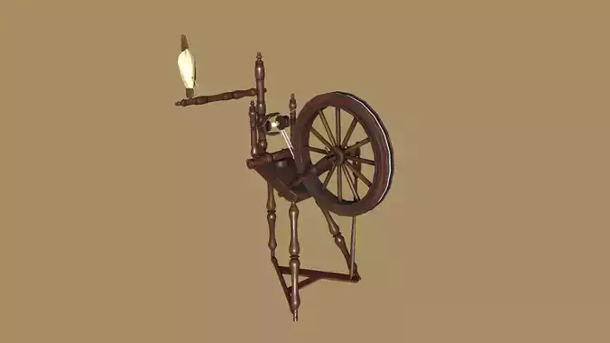 Spinning Wheel Low-poly 3D model