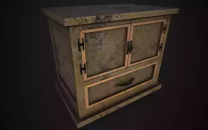 Old Cabinet Low-poly 3D model