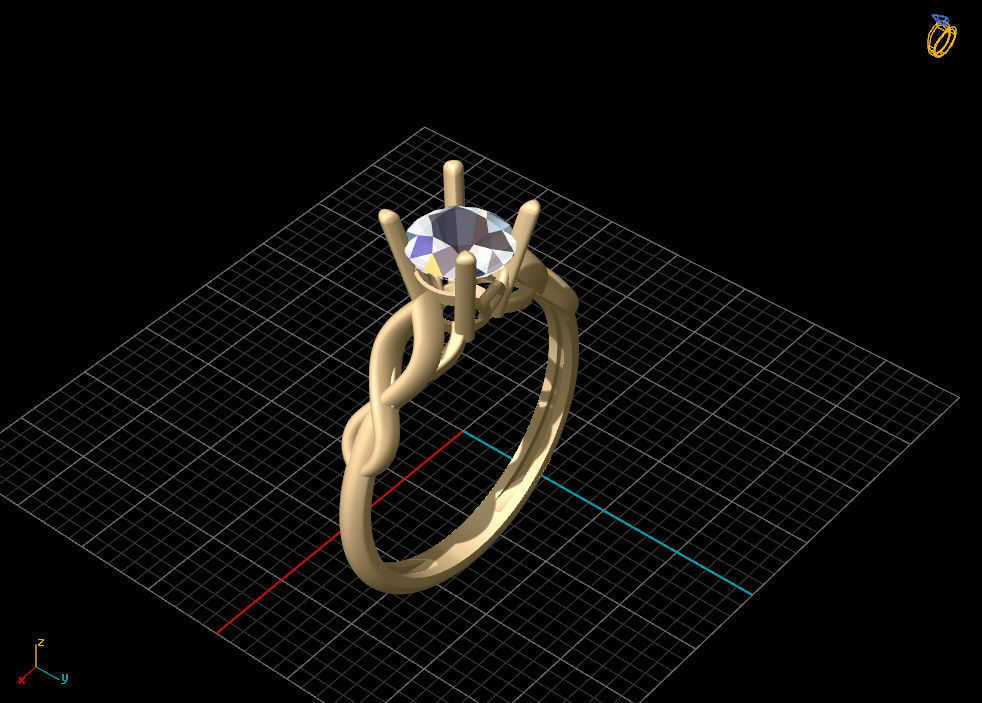 solitiare engagement ring in rose gold 3D print model_13