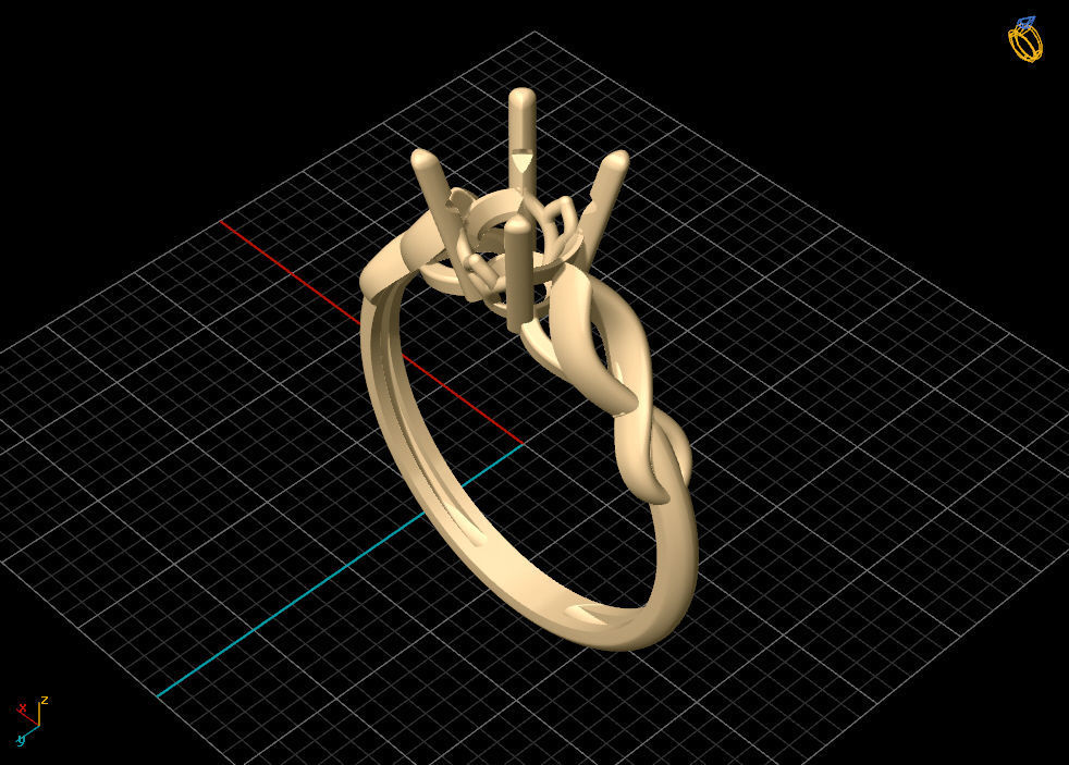 solitiare engagement ring in rose gold 3D print model_15