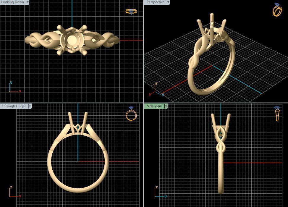 solitiare engagement ring in rose gold 3D print model_20
