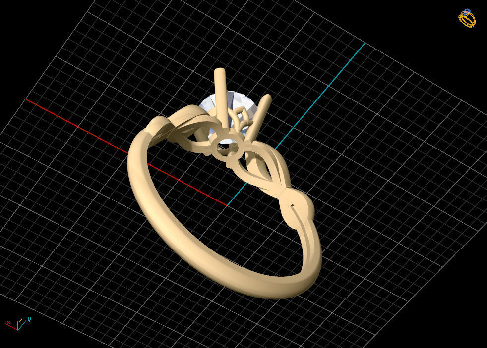 solitiare engagement ring in rose gold 3D print model_14