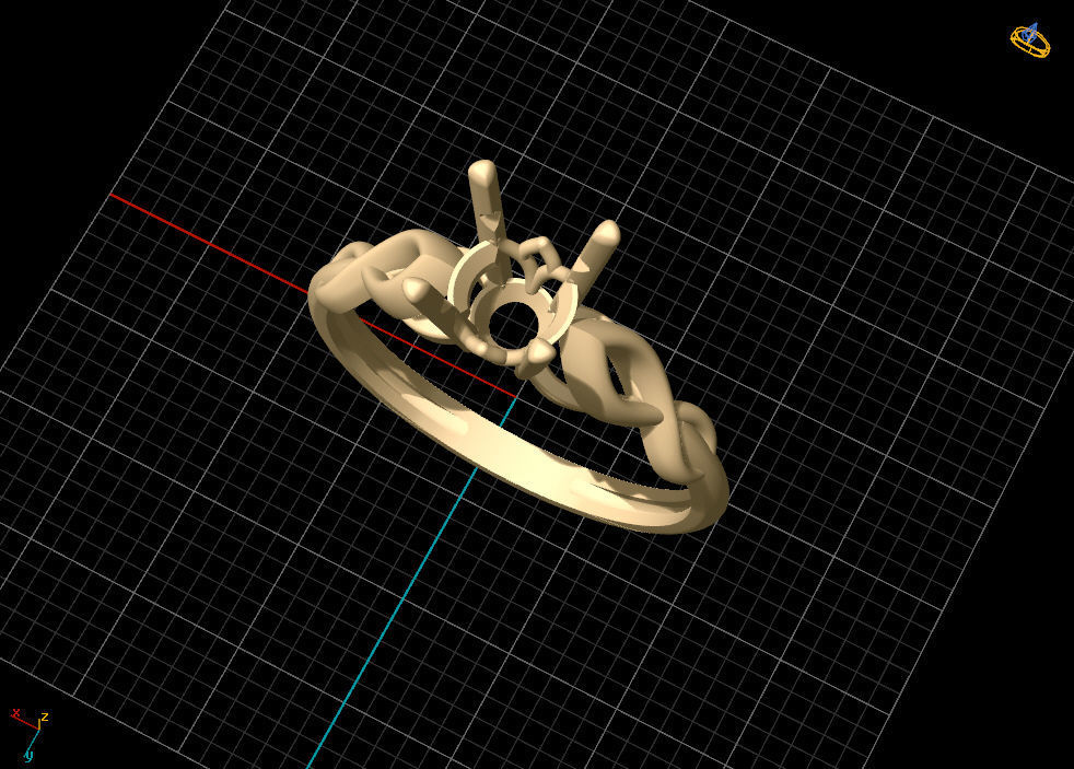 solitiare engagement ring in rose gold 3D print model_18