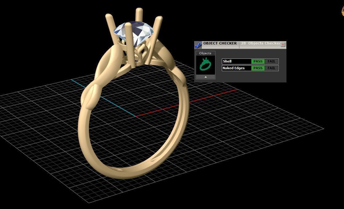 solitiare engagement ring in rose gold 3D print model_5