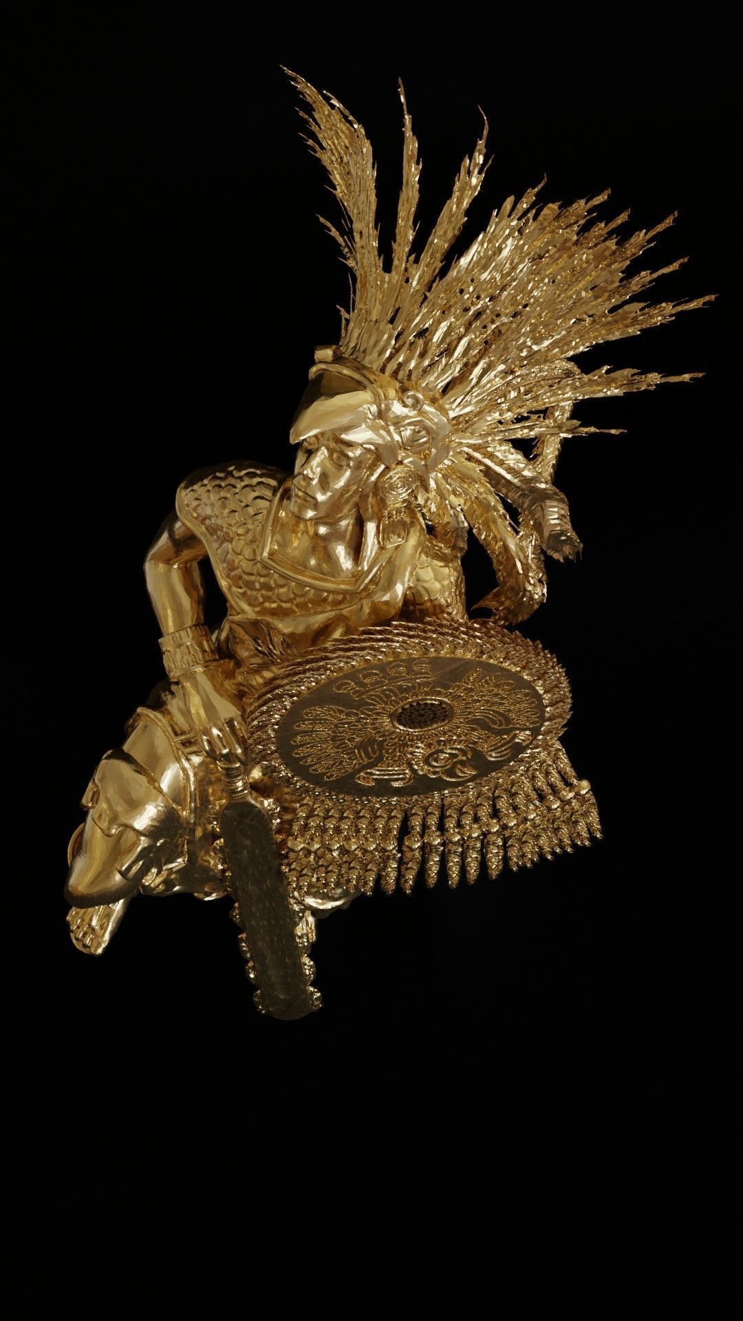 Aztec eagle warrior Moctezuma 3D print model_2