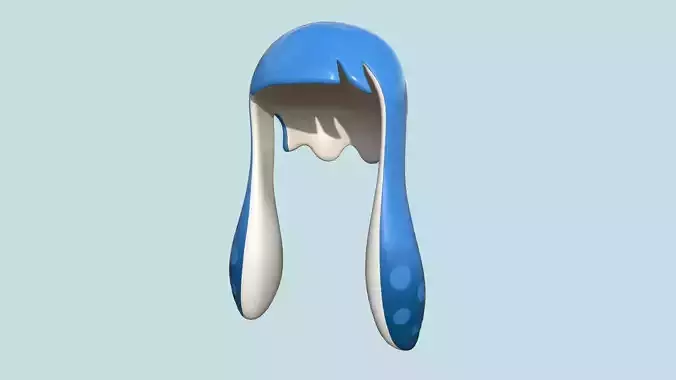 Inkling Hair 01 Blue - Splatoon Character Design