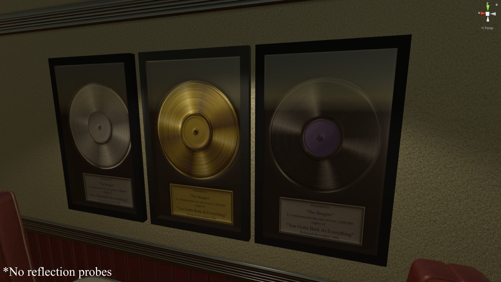 Gold and Platinum Record Low-poly 3D model_3