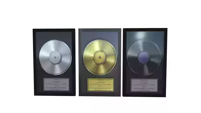 Gold and Platinum Record Low-poly 3D model