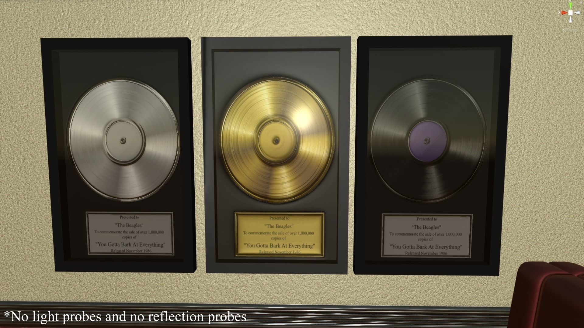 Gold and Platinum Record Low-poly 3D model_1
