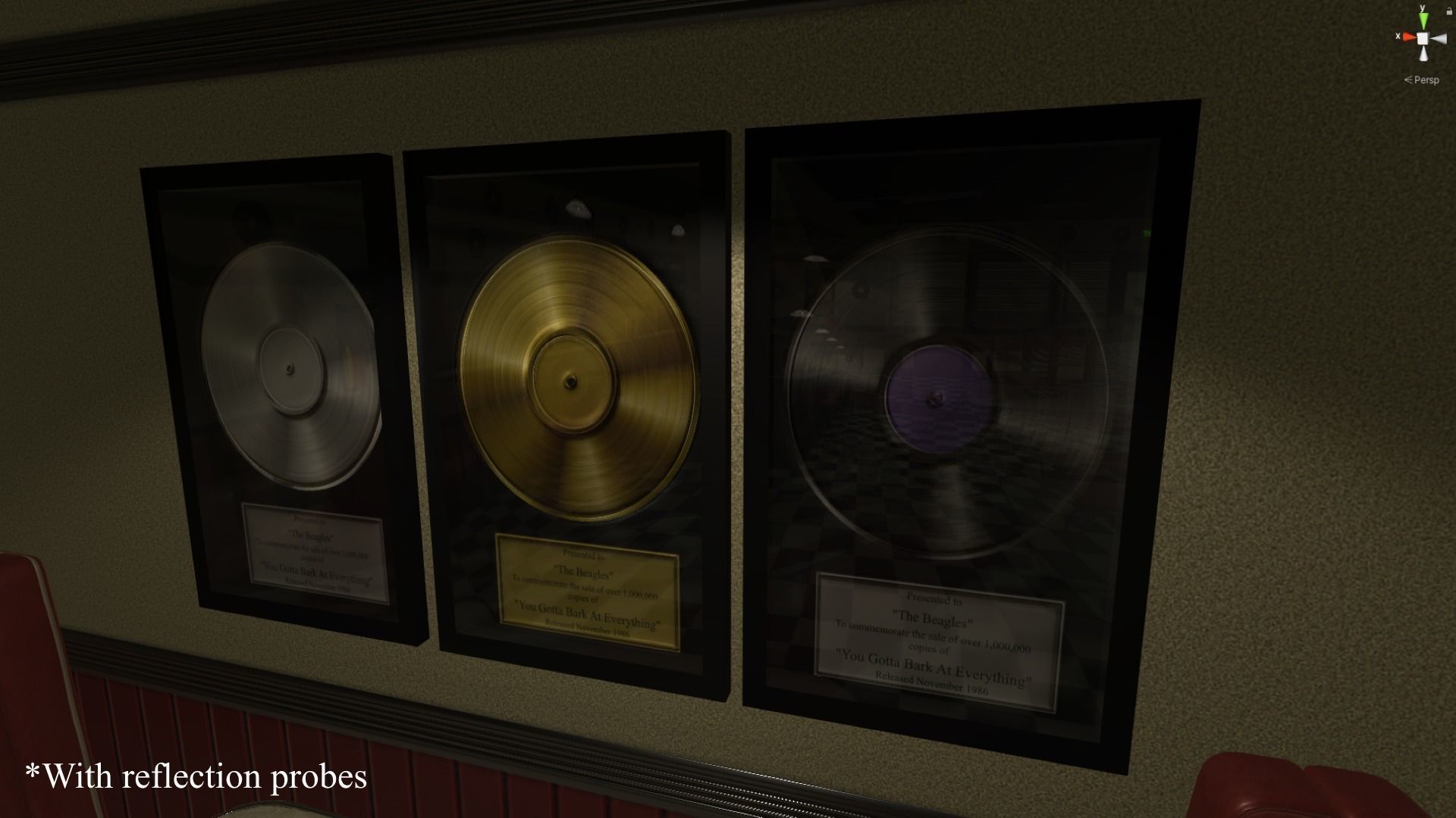 Gold and Platinum Record Low-poly 3D model_4
