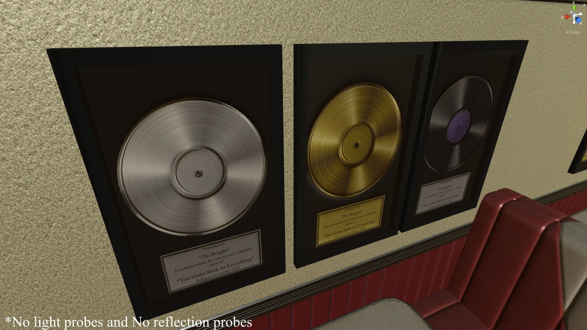 Gold and Platinum Record Low-poly 3D model_2