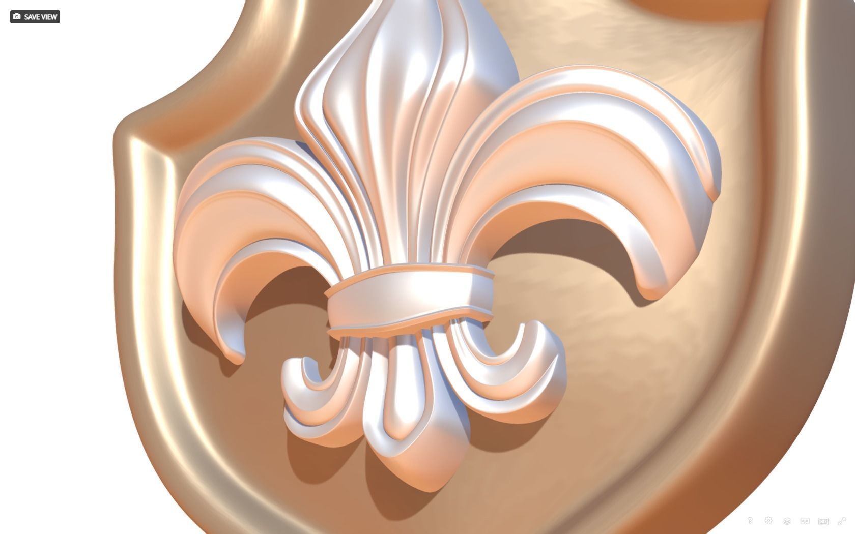 Brooch Shield Fleur de lis 3D print model_25