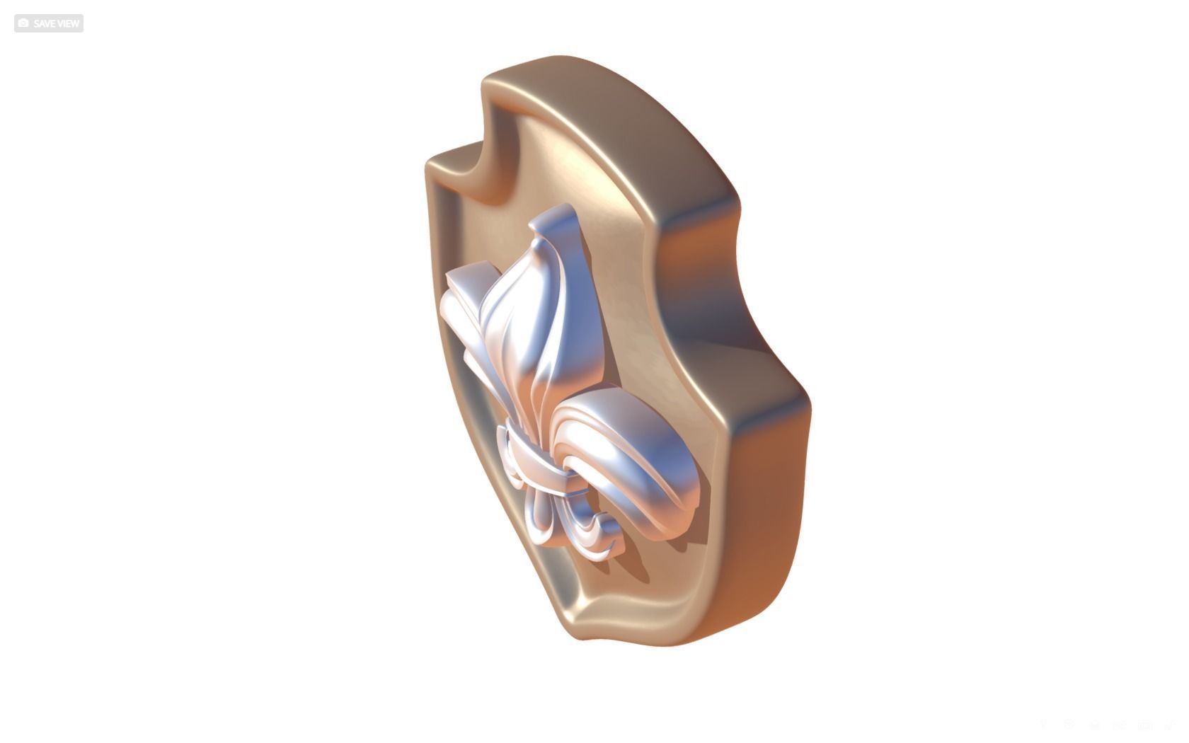 Brooch Shield Fleur de lis 3D print model_12