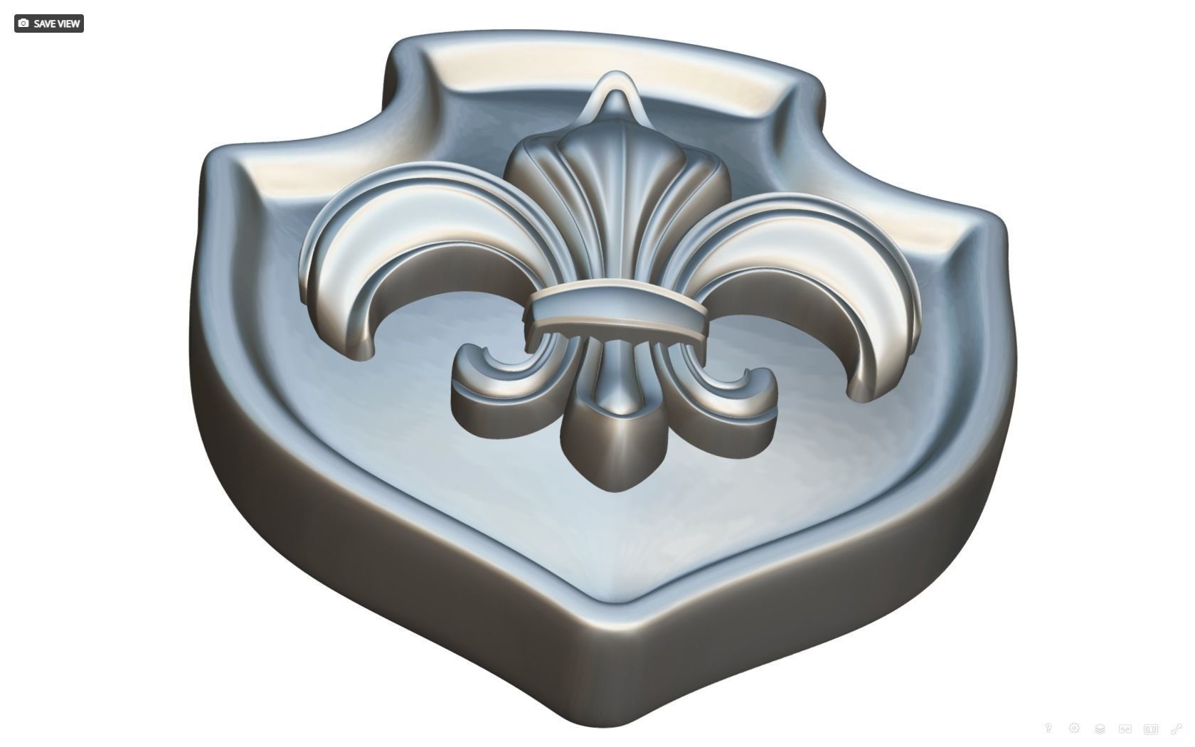 Brooch Shield Fleur de lis 3D print model_16