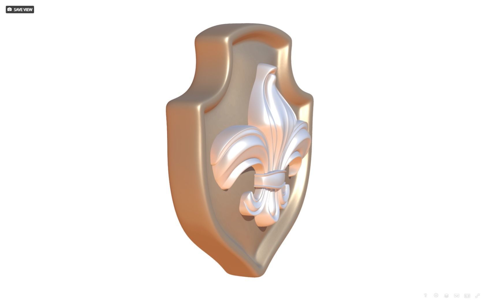 Brooch Shield Fleur de lis 3D print model_9