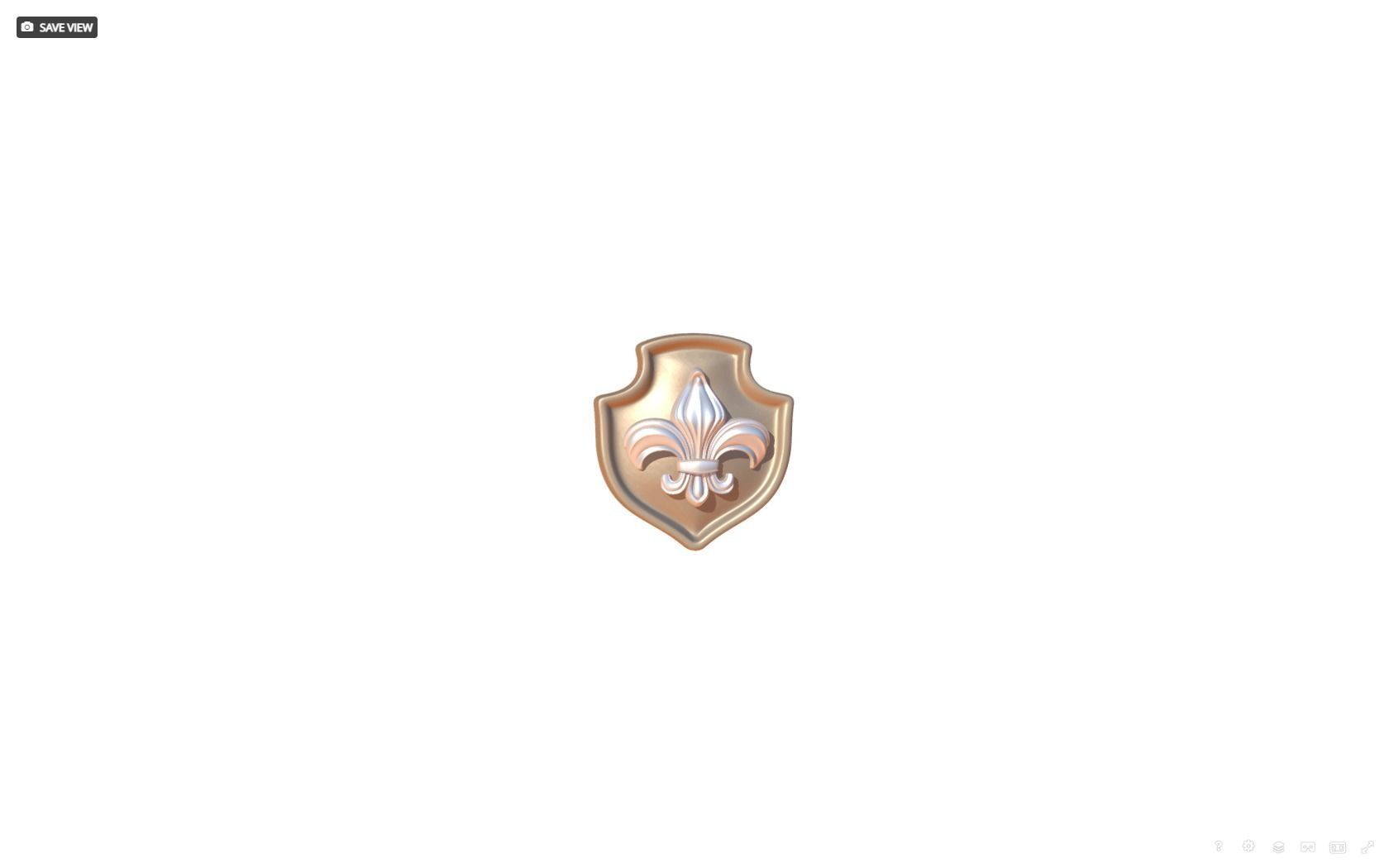 Brooch Shield Fleur de lis 3D print model_29