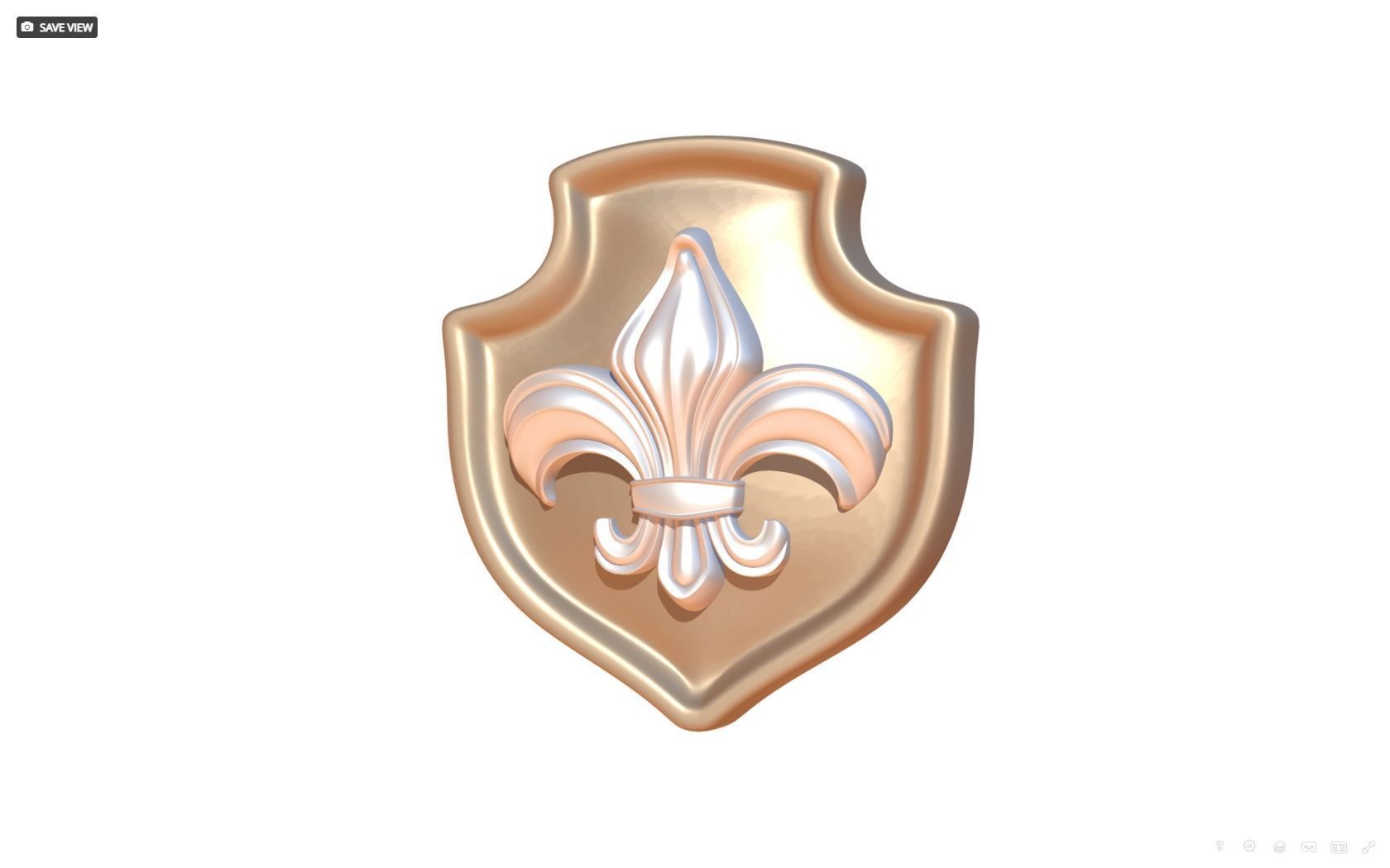 Brooch Shield Fleur de lis 3D print model_1