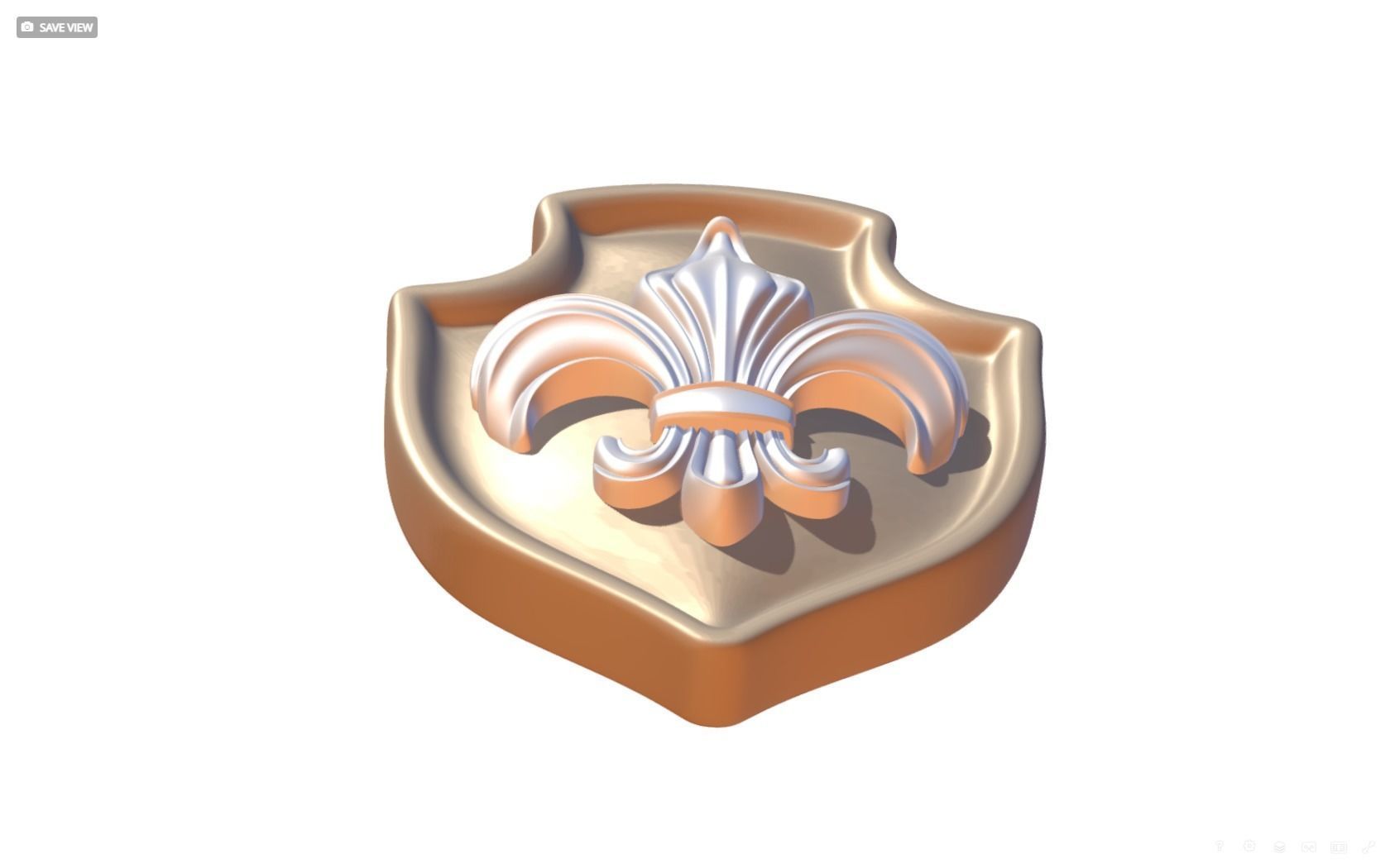 Brooch Shield Fleur de lis 3D print model_11