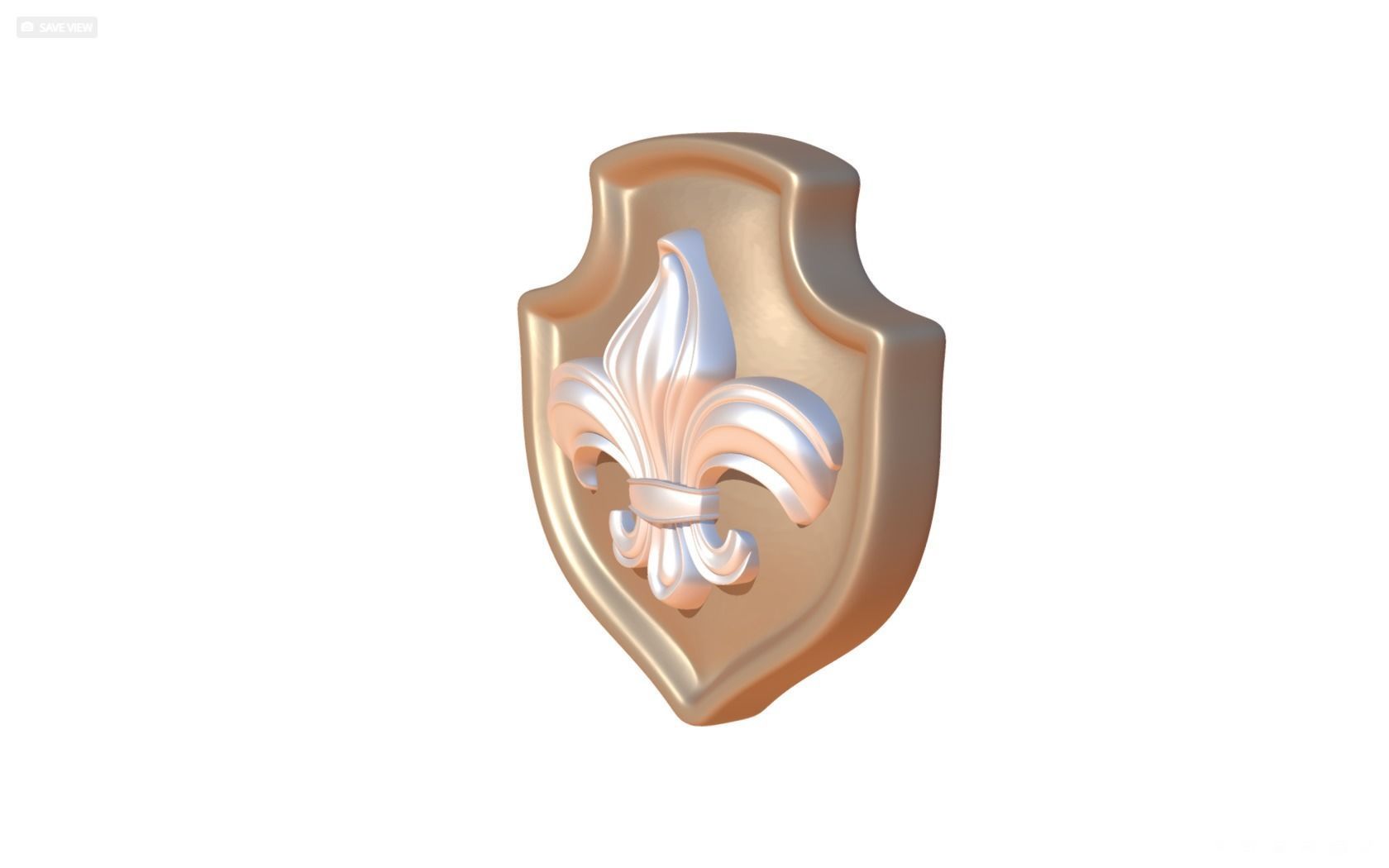 Brooch Shield Fleur de lis 3D print model_2