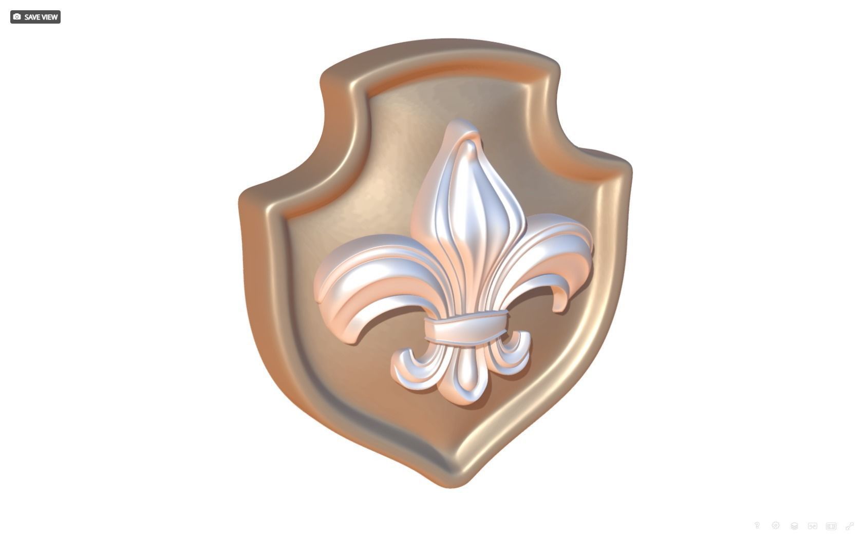Brooch Shield Fleur de lis 3D print model_10