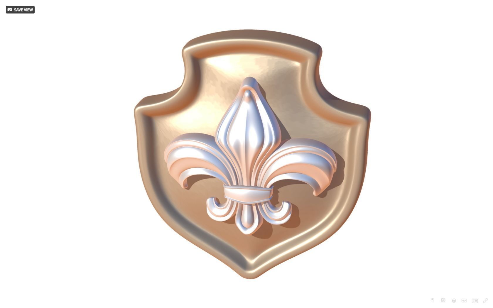 Brooch Shield Fleur de lis 3D print model_27