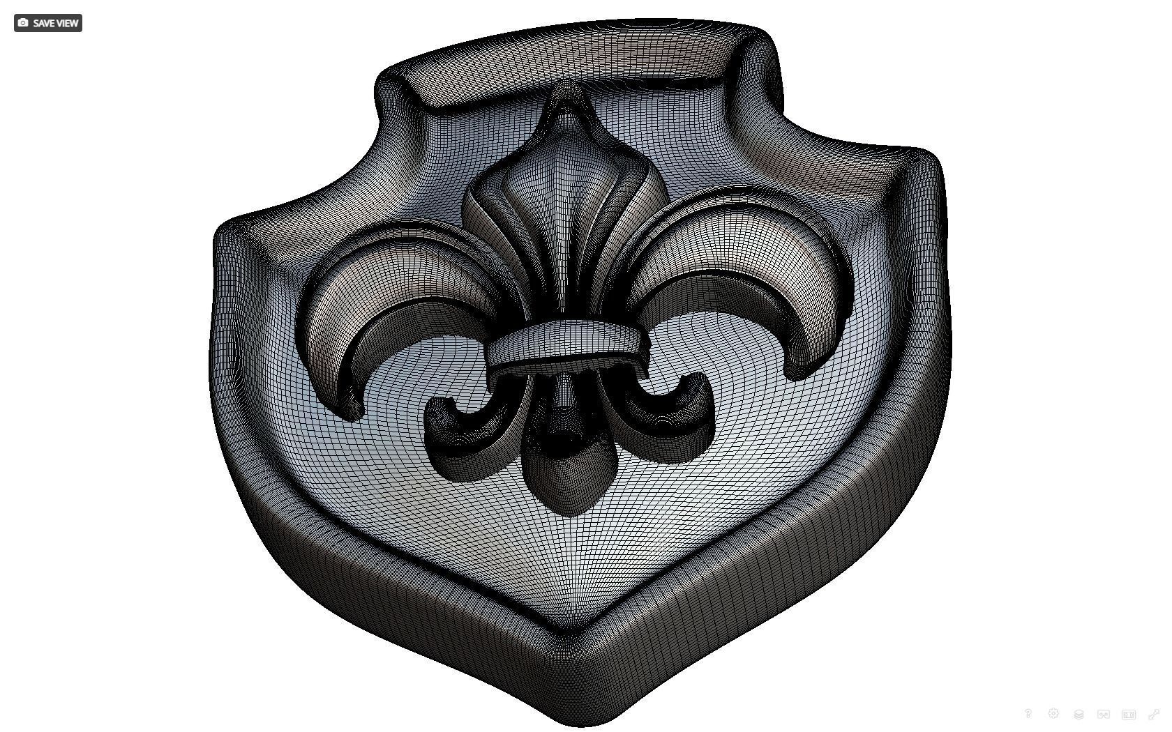 Brooch Shield Fleur de lis 3D print model_17
