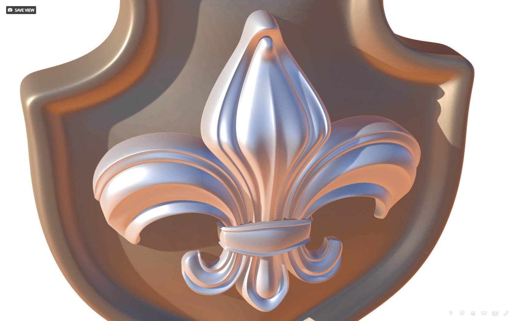 Brooch Shield Fleur de lis 3D print model_26