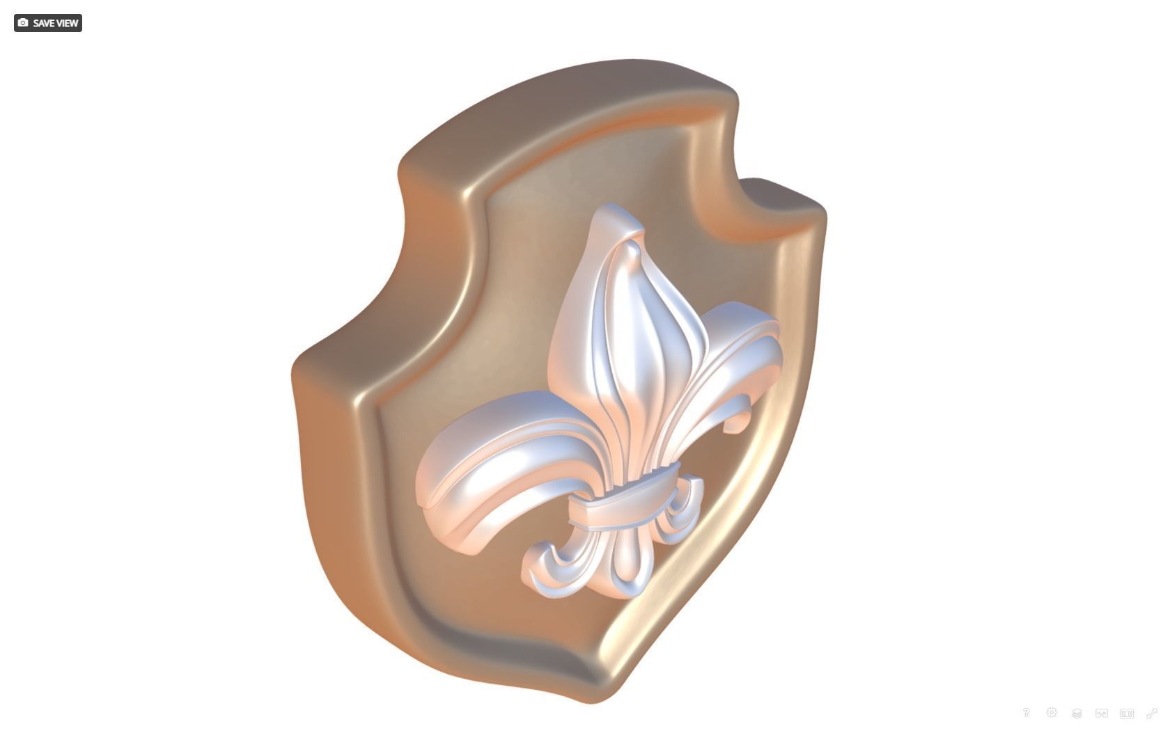 Brooch Shield Fleur de lis 3D print model_14