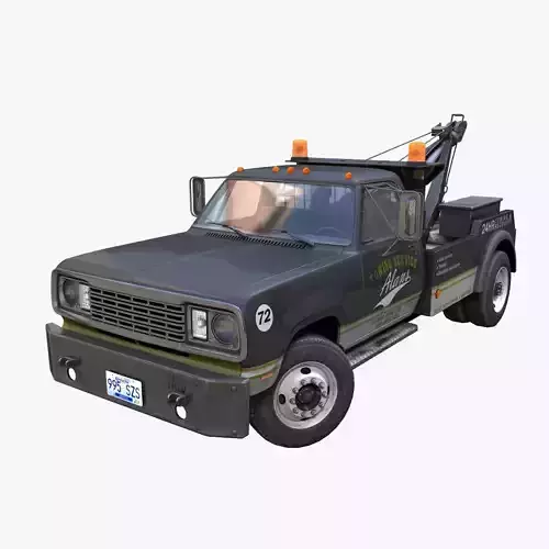 Classic wrecker tow truck Low-poly 3D model