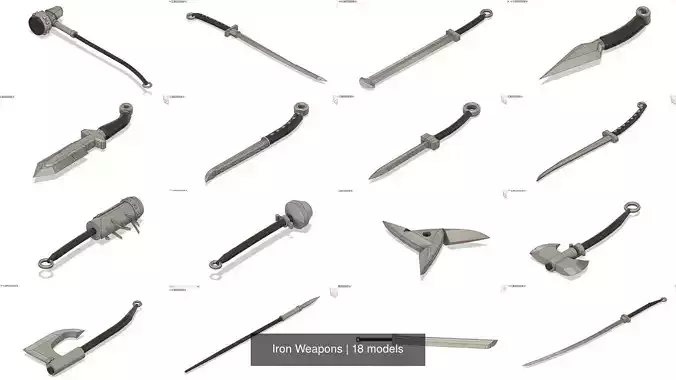 Iron Weapons 3D Model Collection