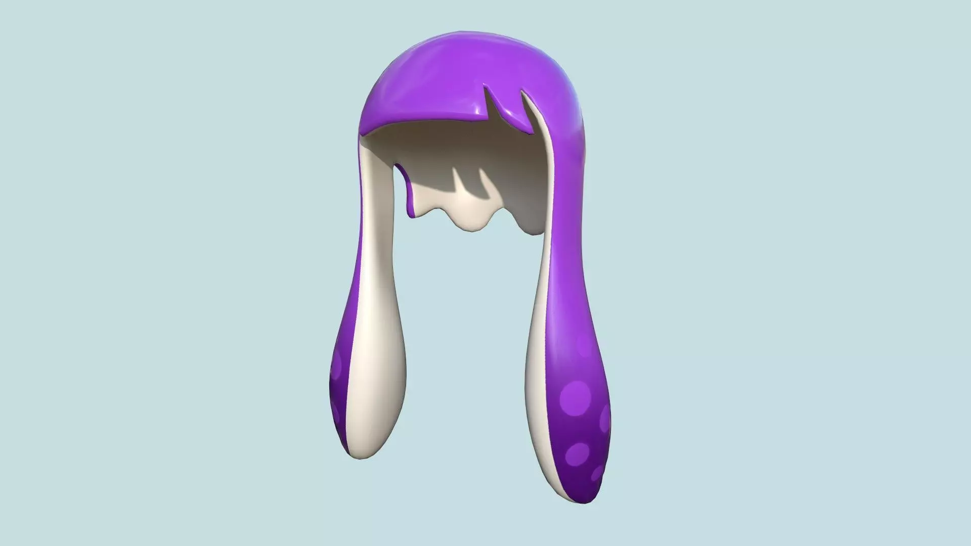Inkling Hair 04 Purple - Splatoon Character Design Low-poly 3D model_0