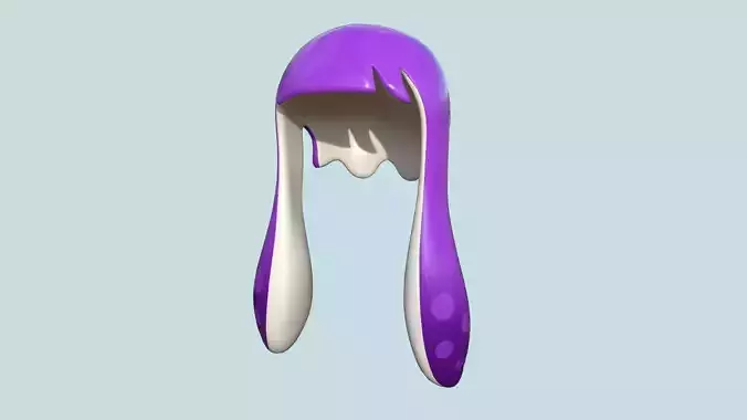 Inkling Hair 04 Purple - Splatoon Character Design