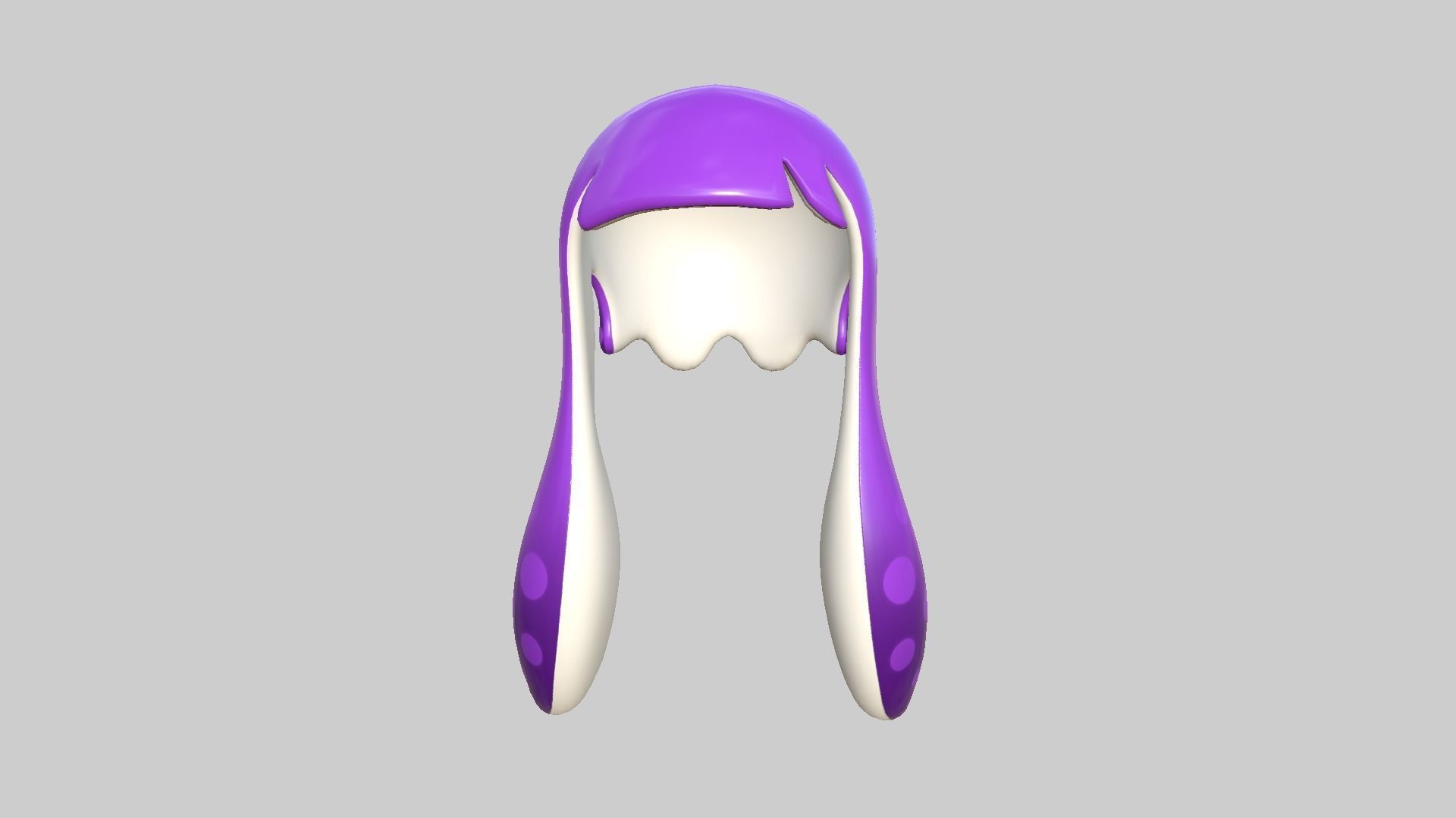 Inkling Hair 04 Purple - Splatoon Character Design Low-poly 3D model_1