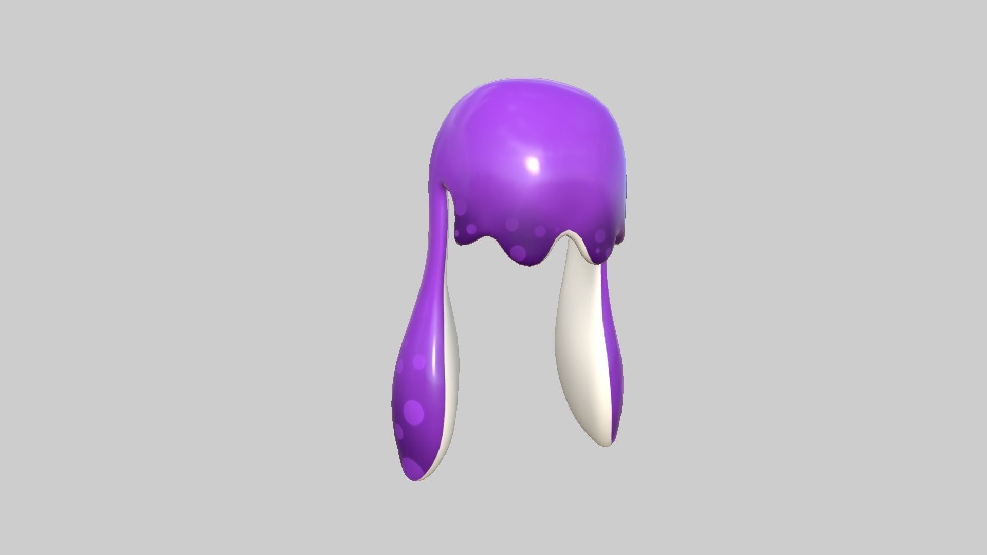 Inkling Hair 04 Purple - Splatoon Character Design Low-poly 3D model_3