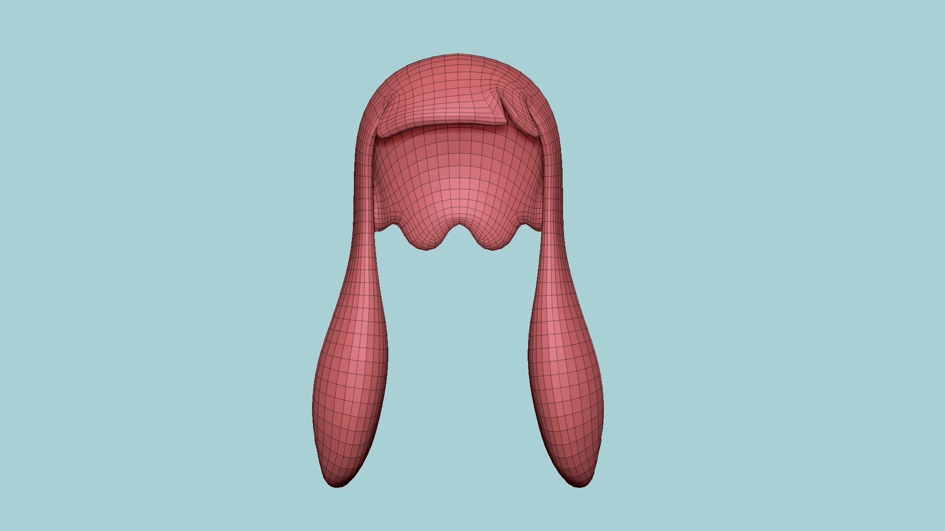 Inkling Hair 04 Purple - Splatoon Character Design Low-poly 3D model_12