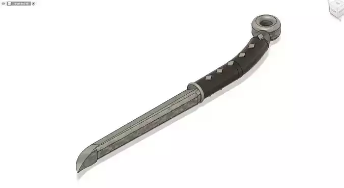 Iron Dagger Curved 3D print model