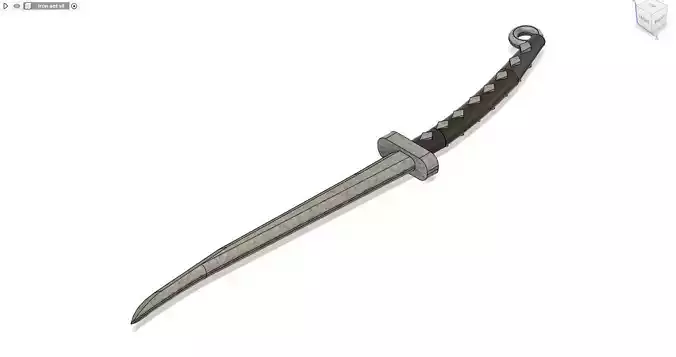 Iron Short Sword Curved 3D print model