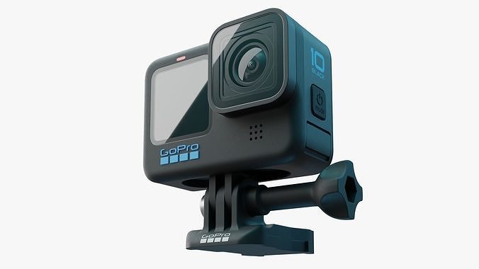 GoPro Hero 10 with camera mount 3D model
