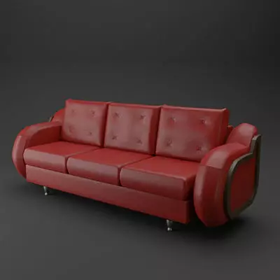 3 seater leather sofa Free 3D model