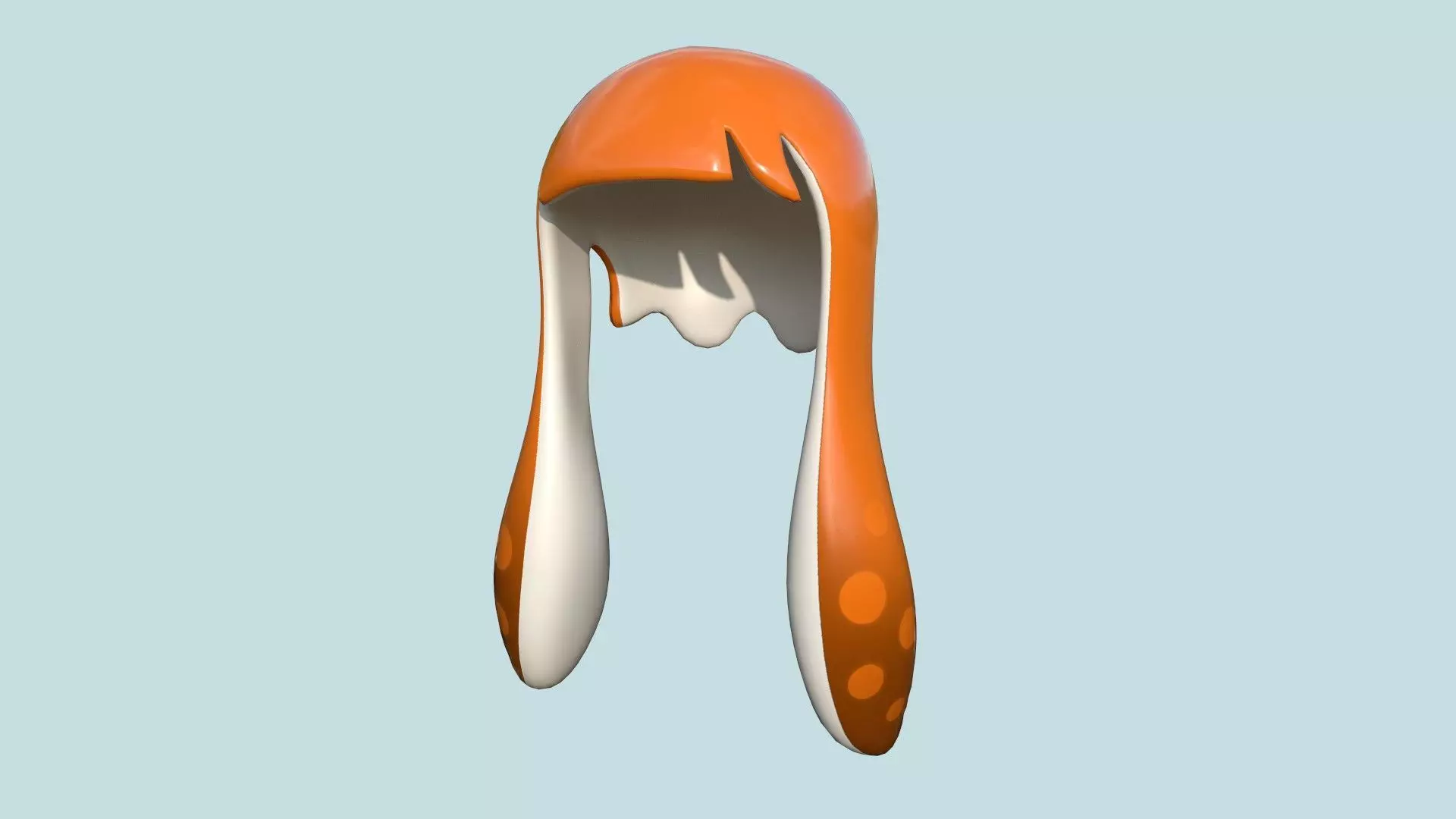 Inkling Hair 07 Orange - Splatoon Character Design Low-poly 3D model