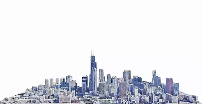 Willis Tower Low-poly 3D model