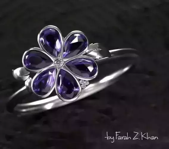 Violet Finger ring 3dmodel print