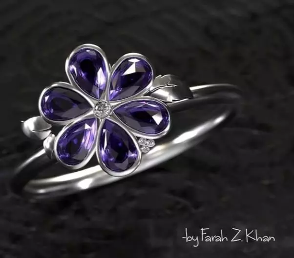 Violet Finger ring 3dmodel print 3D print model