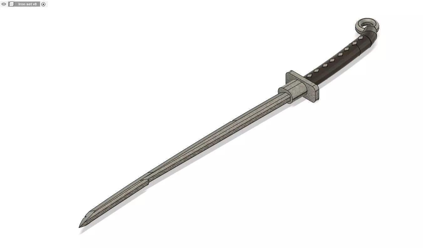 Iron Curved Sword 3D print model_0
