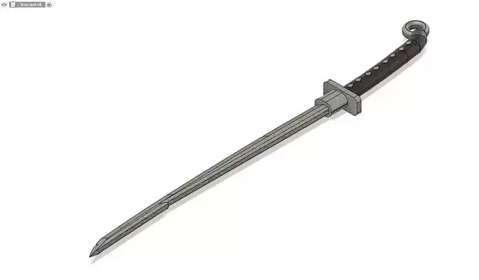 Iron Curved Sword 3D print model