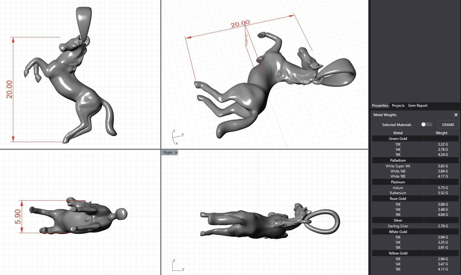 Horse pendant 3D print model_2